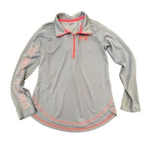 Under Armour Girls Size XL Fitted HeatGear 1/4 Zip Long Sleeve Mock Neck Shirt‎